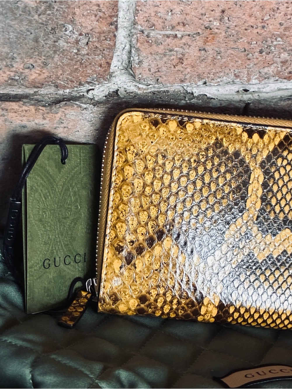 Gucci python zip around Continental wallet yellow exotic full inc ltd ed ECU - Picture 8 of 17